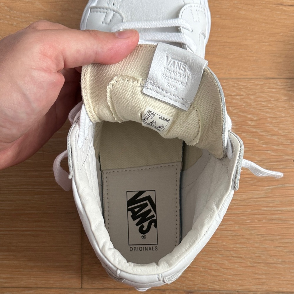 NIB Vans Vault Sk8-Hi Lx White Leather Shoes Sz 10 - Picture 5 of 7